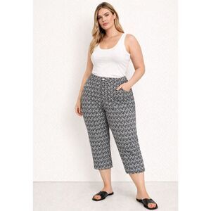 Croft & Barrow Classic Fit Geometric Print Capri Pants Size 16